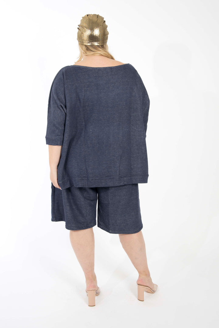 The Something the Lord Made French Terry Two Piece in Denim Navy with Side pocket