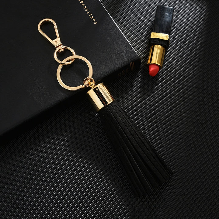 Bag Accessory - Black Tassel with gold hardware