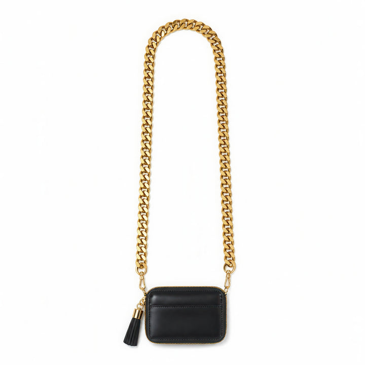 Bag Accessory - Black Tassel with gold hardware