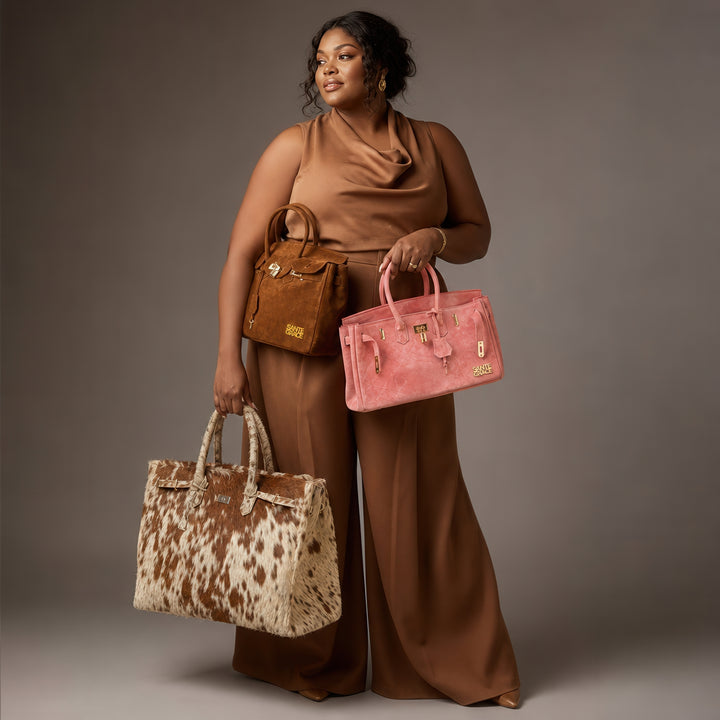 The Ripley 35 Carryall in Pink Suede