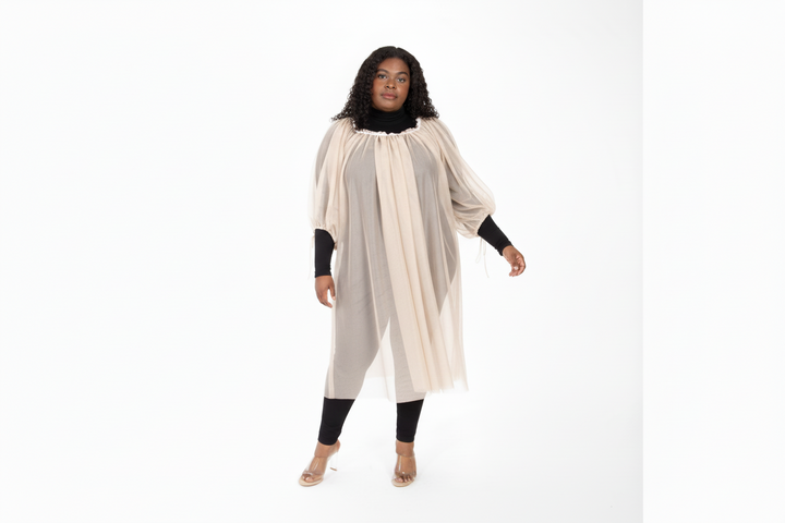 The Lolita Mesh Baby Doll Dress with Gathered Neckline