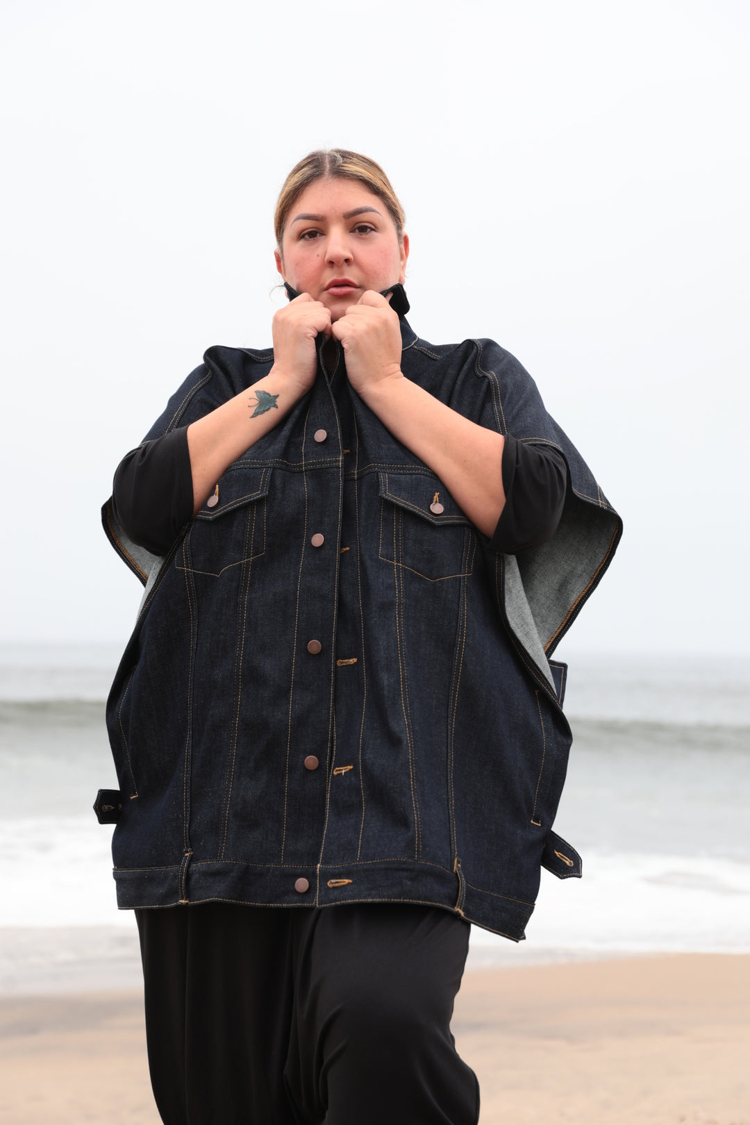 Sante Grace Mona's Denim Jumpsuit - Plus Size Denim Jumpsuit With