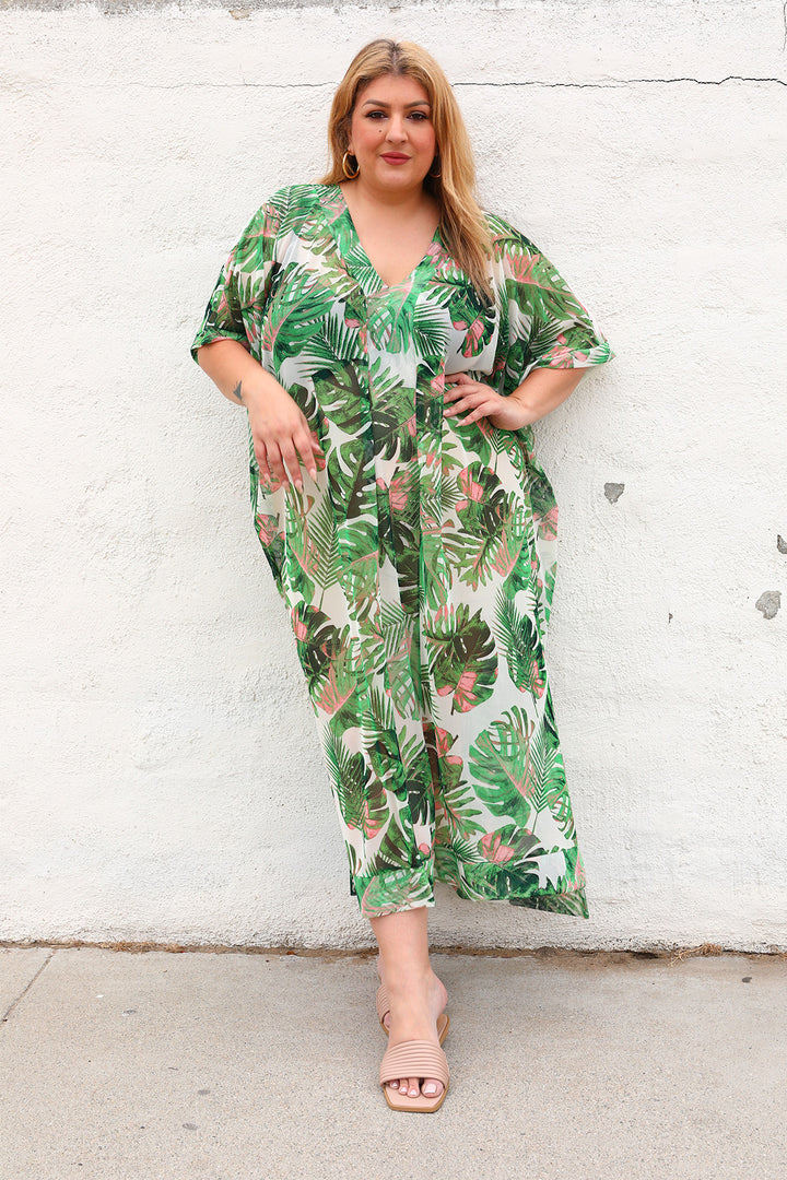 The Muse Caftan - Palm Mesh