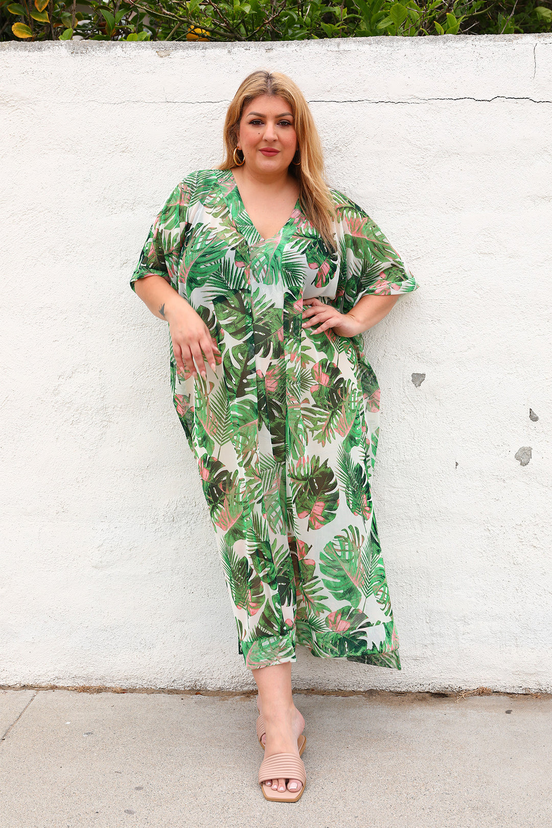 The Muse Caftan - Palm Mesh