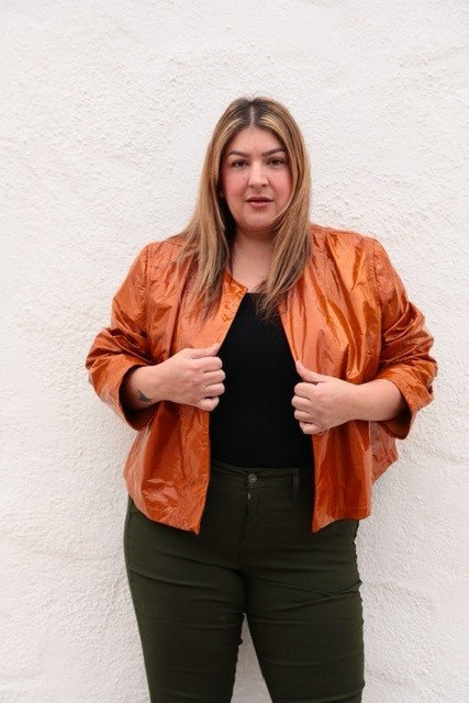 The Barre Leather Jacket  - Pumpkin Paper