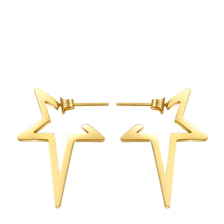 18k gold and silver shooting star earrings