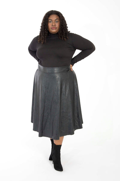 Faux leather skirt
