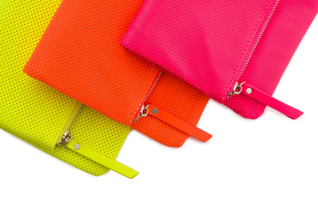 Rubberized neon envelope purse