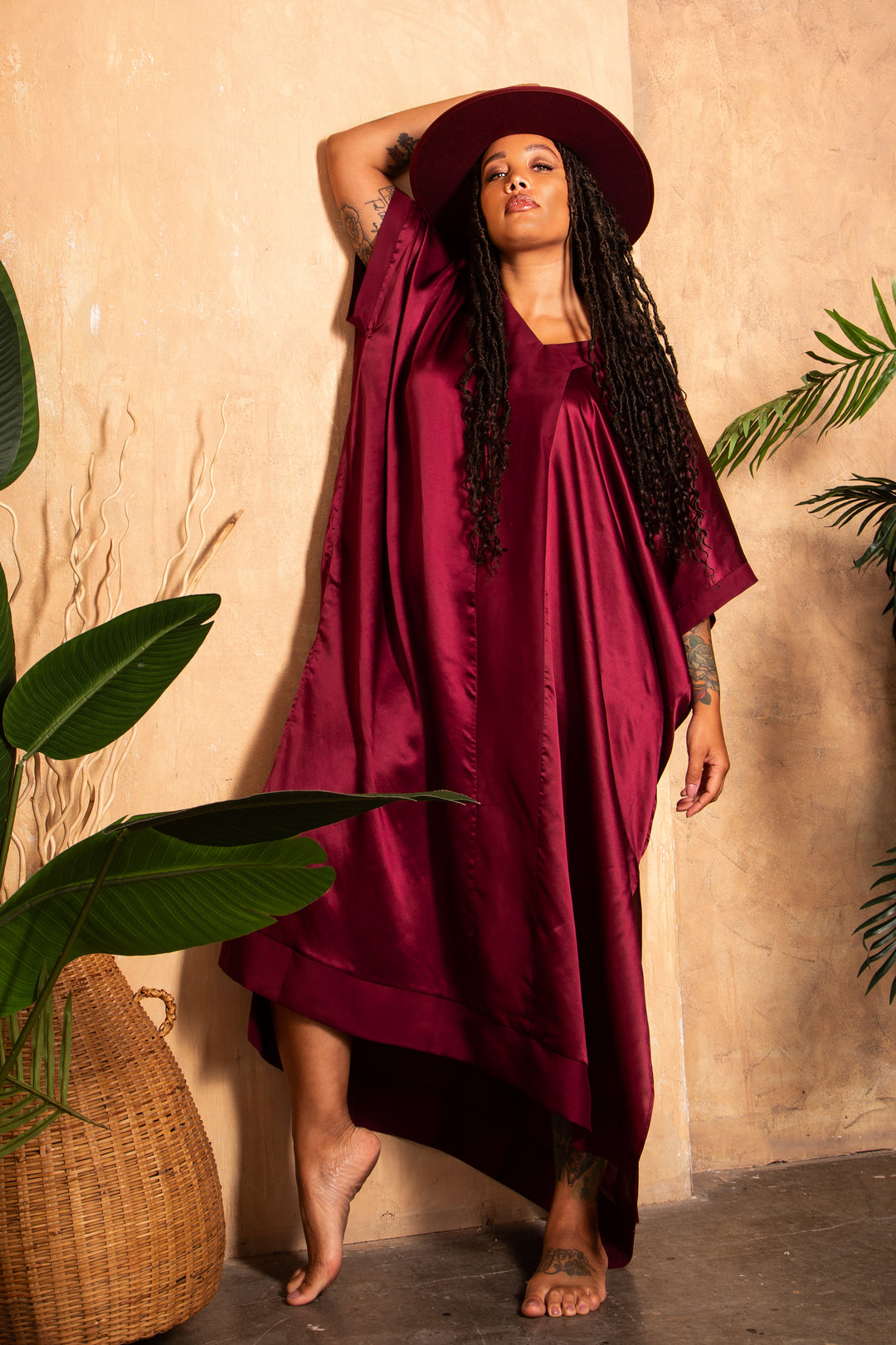 One size fits all plus size silk caftan kaftan