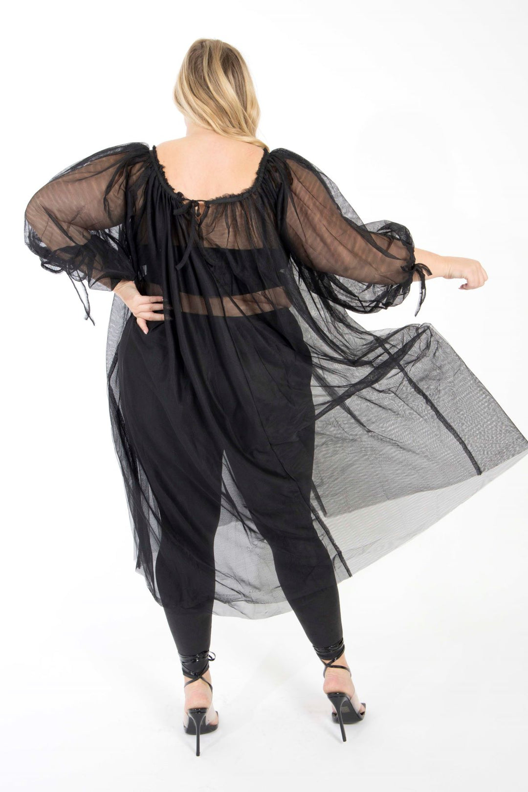 sheer black lolita dress Japanese Gothic SE20517 back closure Licorice Sheer Black Babydoll Lolita