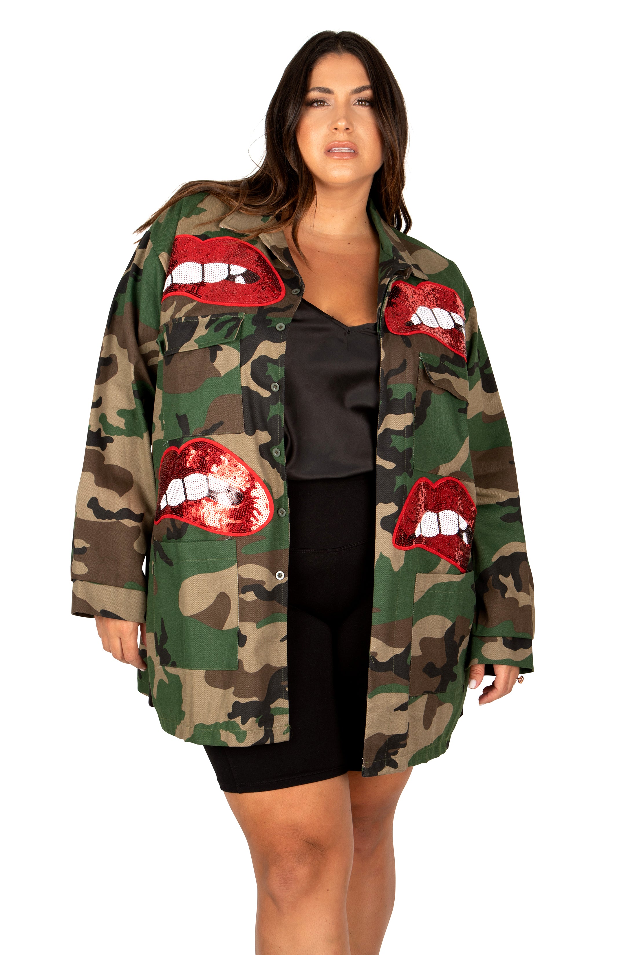 Plus size 2025 camo jacket