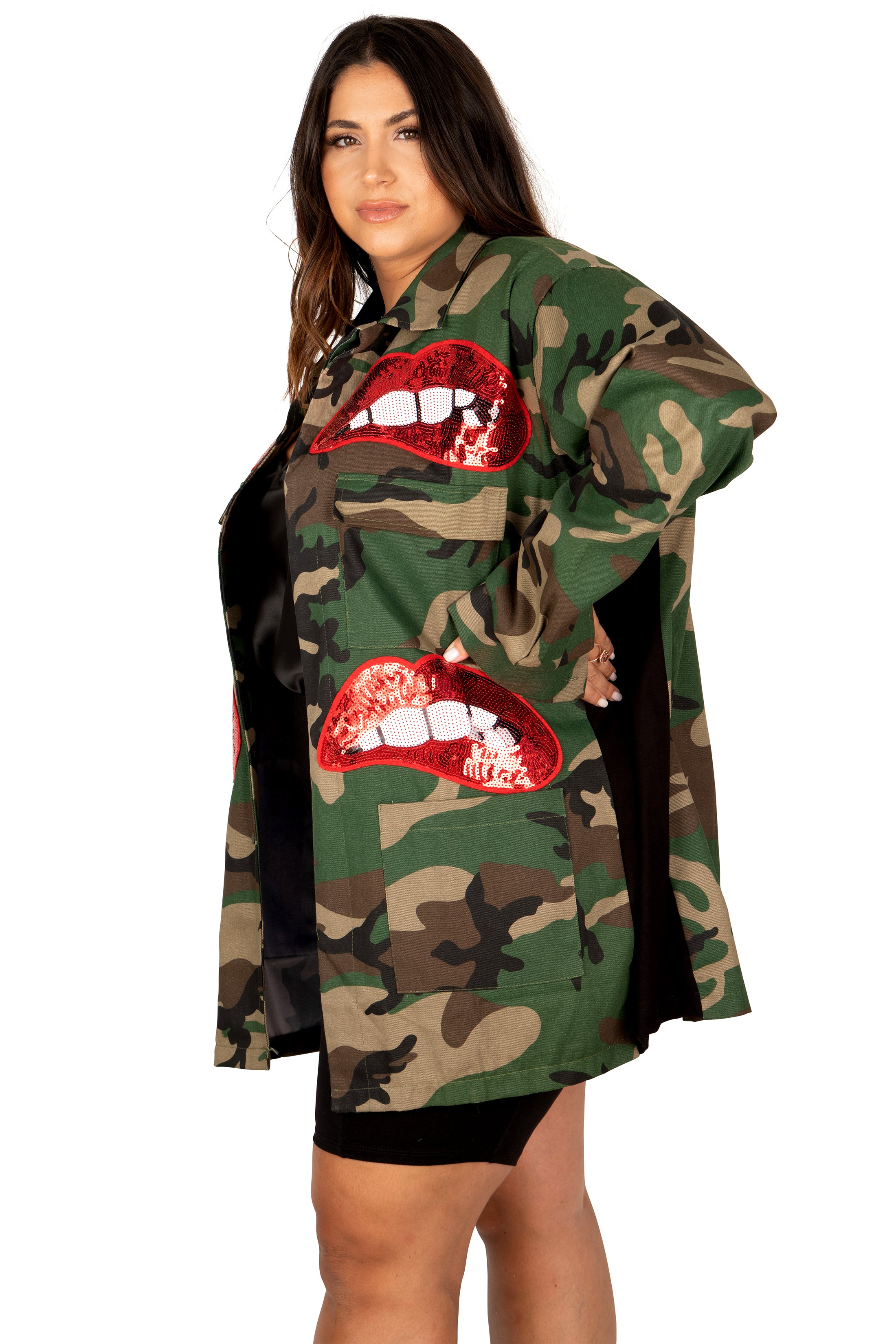 Womens camo clearance jacket plus size