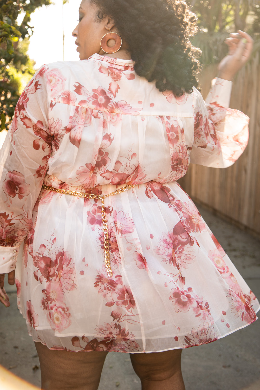 The Sweet Like Ice Cream Chiffon Empire Waist Dress in Floral Print