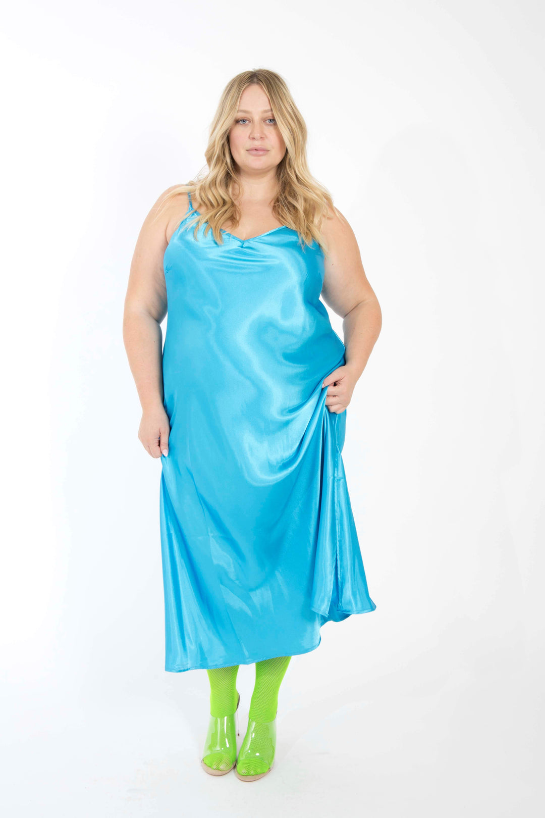 The Best Curve Bias Cut Slip Dress | Luxury Plus Size Slip Dress 3 / Turquoise Blue The Best Curve Bias Cut Slip Dress | Luxury Plus Size Slip Dress 3 / Turquoise Blue