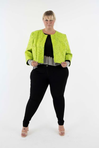 The Barre Leather Jacket in Acid