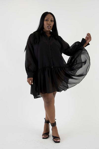Black Chiffon Tunic