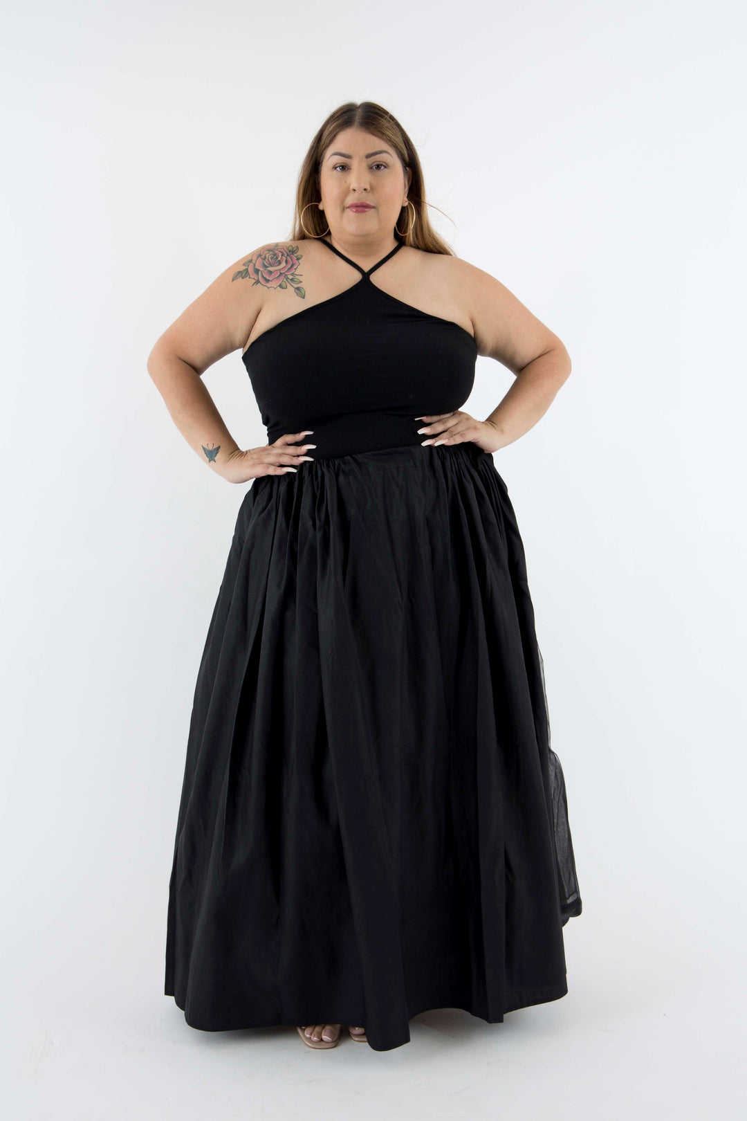 Arlinda - Black Linen Wrap Skirt