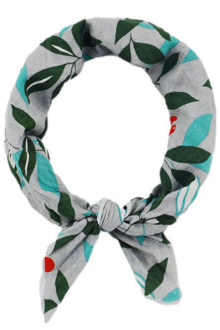 Grey leaf patterned scarf