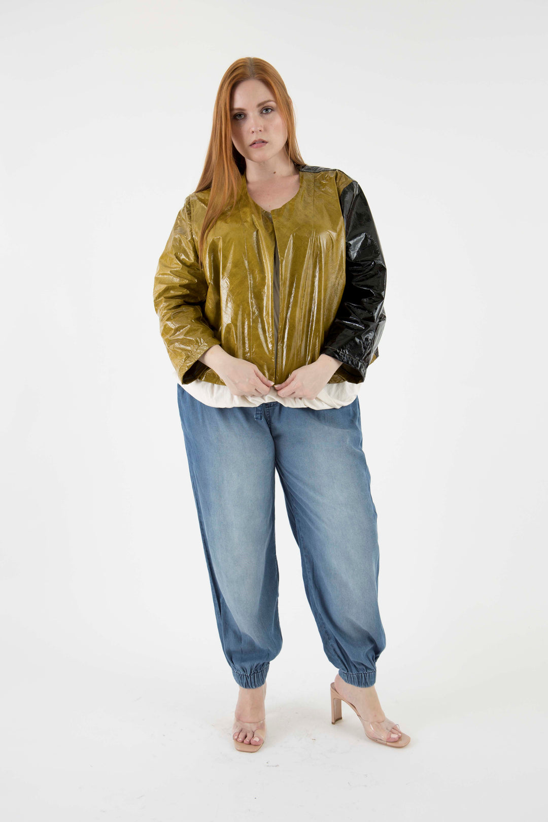 The Barre Leather Jacket  - Mustard Paper Leather Jacket