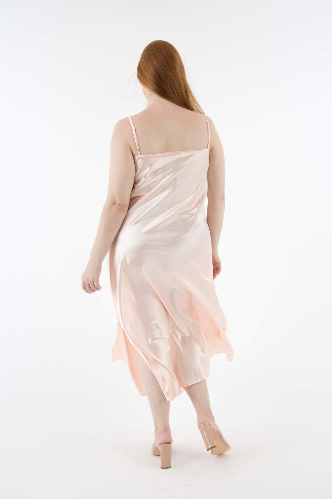 bias cut silk dress plus size Bias Cut Slip Dress - Adjustable Straps, Maxi Length, Splash Of Spring